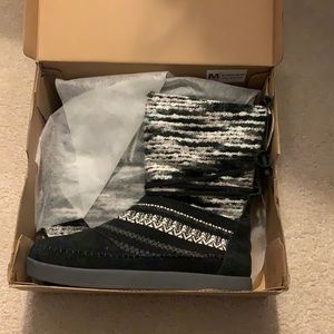 Toms Black Suede Textile Mix Boots